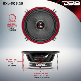 DS18 EXL-SQ5.25 front grill included for protection