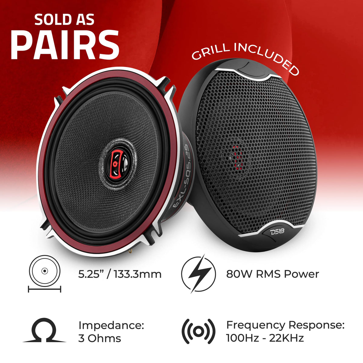 DS18 EXL-SQ5.25 woofer cone with glass fiber for strong midbass
