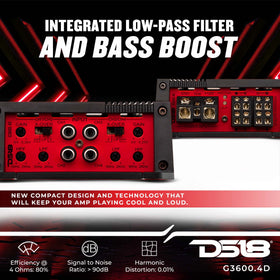 DS18 G3600.4D four-channel power supports multi-speaker systems.