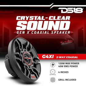 DS18 G4Xi close-up of Mylar balanced dome tweeter for crisp highs