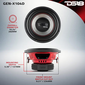 DS18 GEN-X104D dual-voice-coil wiring option enables flexible system tuning