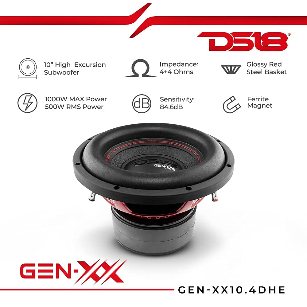 DS18 GEN-XX10.4DHE paper cone delivers responsive low-end thump.