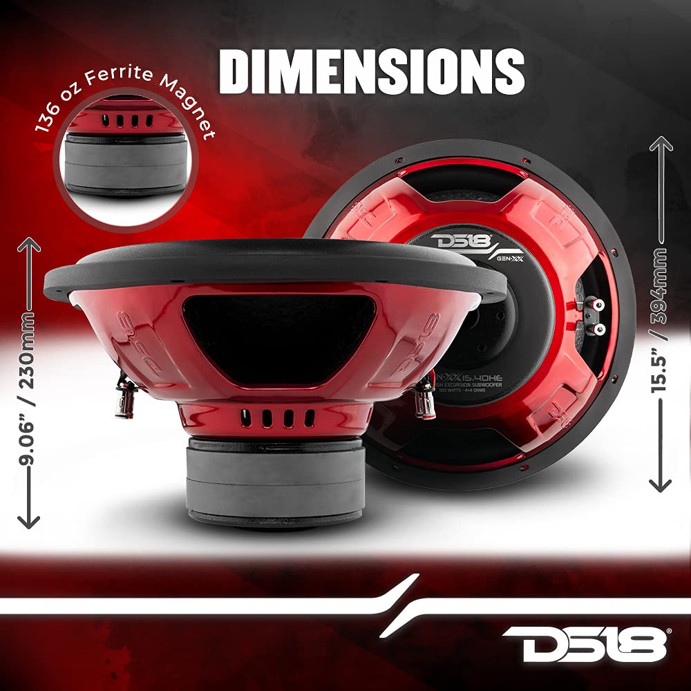 DS18 Gen-XX15-4DHE 12 inch voice coil area demonstrates dual voice coil design