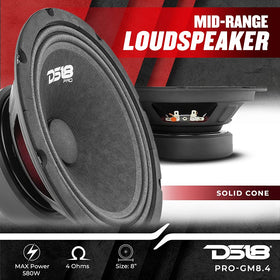 DS18 GM8.4PK 8-inch midrange back view showing rugged frame for installs.