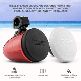DS18 Hydro CS-6/BK silicone cover installed on speaker provides snug fit and shield against rain and dust