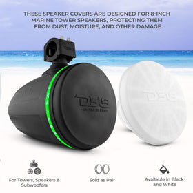 DS18 Hydro CS-8 BK silicone cover, back view, snug fit and durable silicone.