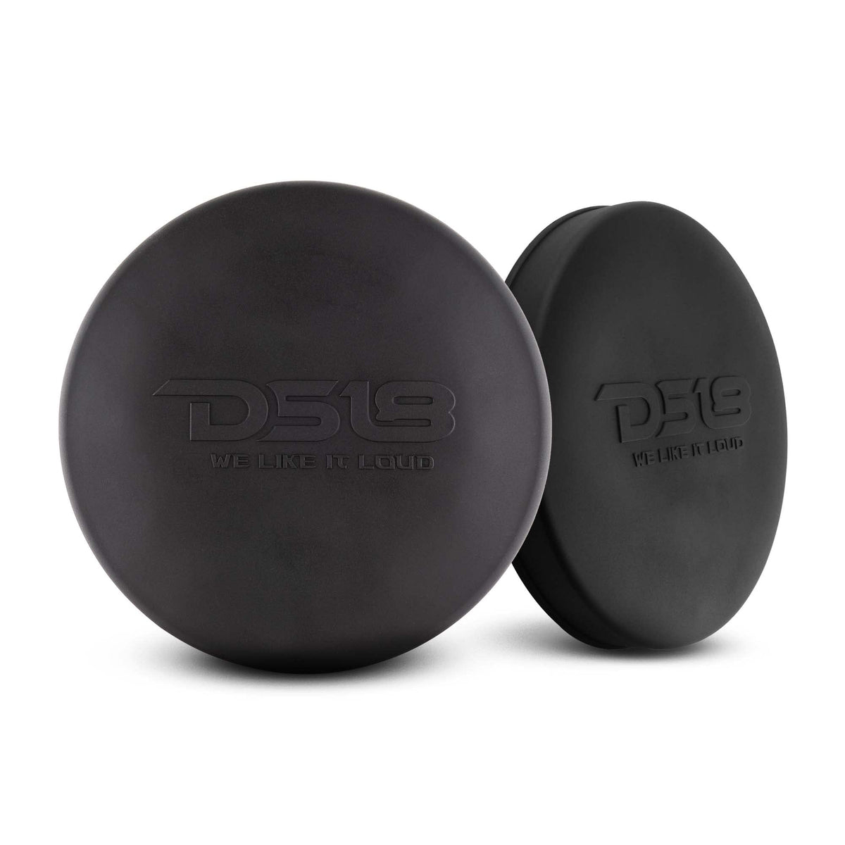 DS18 Hydro CS-8 BK silicone cover, front view, protects 8-inch marine speaker from dust and moisture.