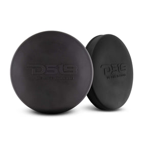 DS18 Hydro CS-8 BK silicone cover, front view, protects 8-inch marine speaker from dust and moisture.