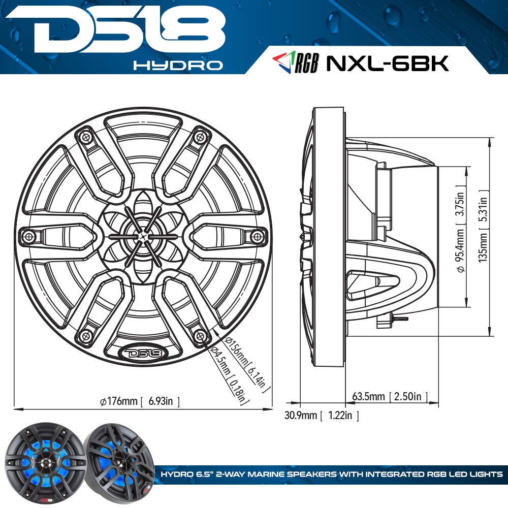 DS18 HYDRO NXL-6 UV-stable construction resists sun exposure