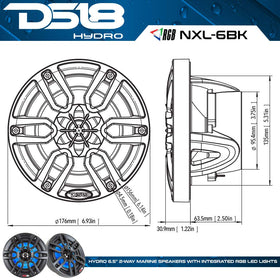 DS18 HYDRO NXL-6 UV-stable construction resists sun exposure