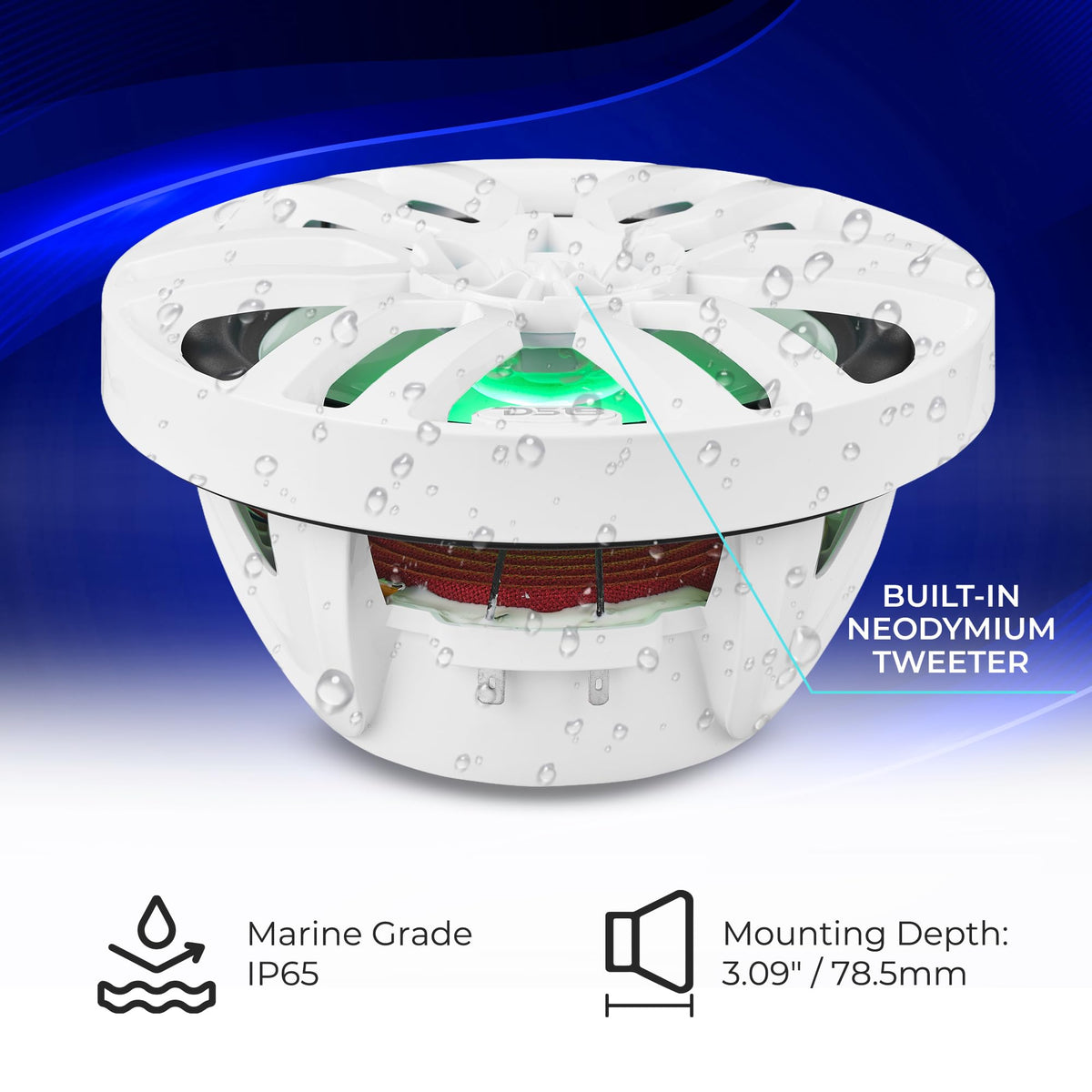 DS18 Hydro NXL8 IP65 marine-grade build resists exposure.