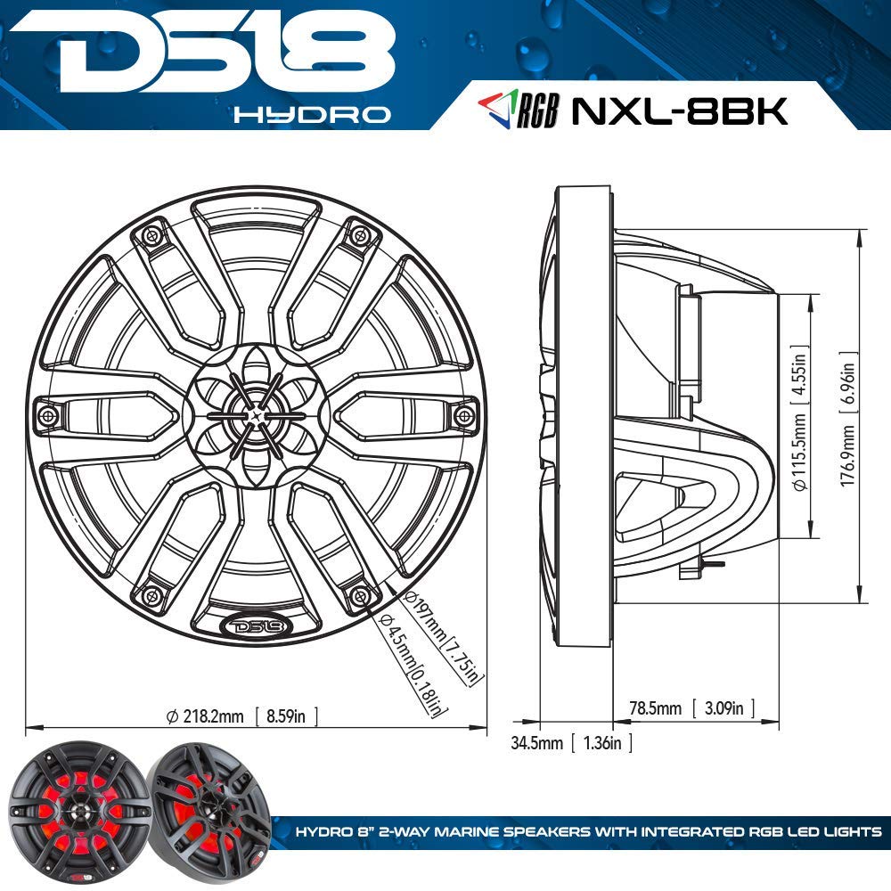DS18 Hydro NXL8 RGB lighting demonstrates customizable ambiance.