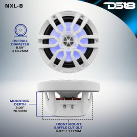 DS18 Hydro NXL8 UV-coated grille protects components.