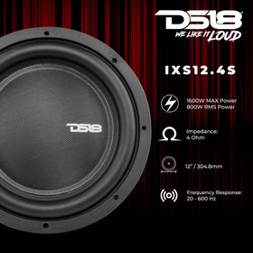 DS18 IXS104D side view highlights slim profile ideal for compact trunks.
