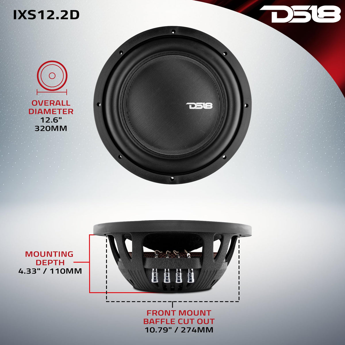 DS18 IXS12.2D compact sub in small enclosure demonstrates space saving