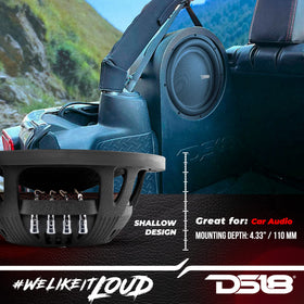 DS18 IXS12.2D dual voice coil close up with robust wiring options