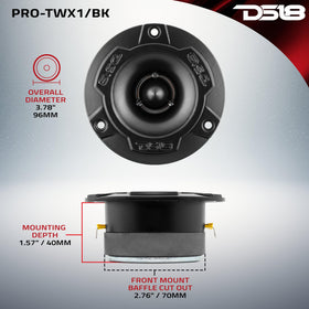 DS18 midrange mounting hardware for 6-5-inch fit.