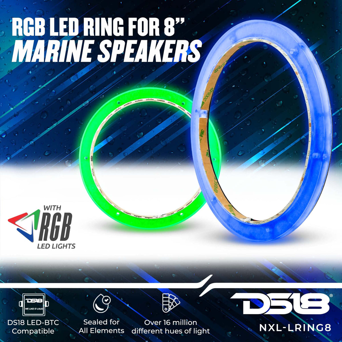 DS18 close-up of LED diodes and ring edge, highlights build quality and illumination