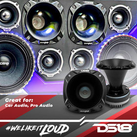 DS18 PRO-DKH1 flat wire voice coil enhances efficiency and fidelity.