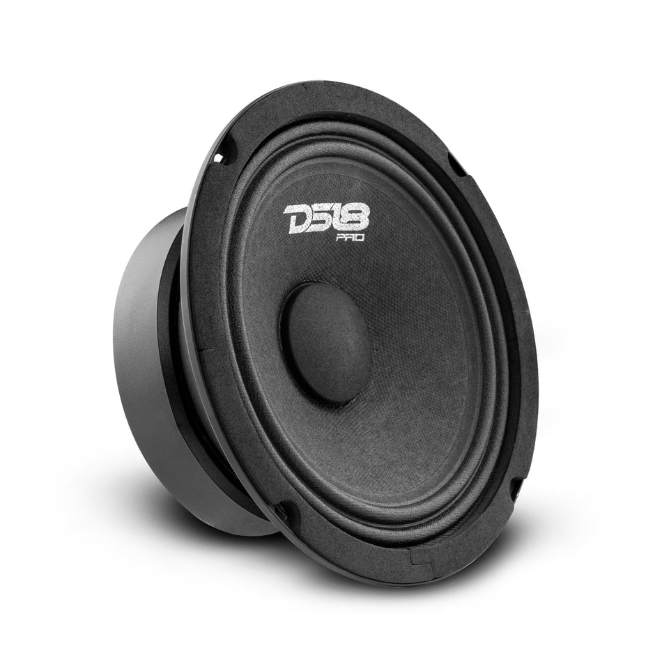 DS18 PRO-GM6 front view showing clean grille and frame, improves audio clarity