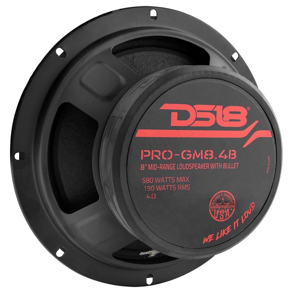 DS18 PRO-GM8.4B 4-ohm impedance supports efficient power use.