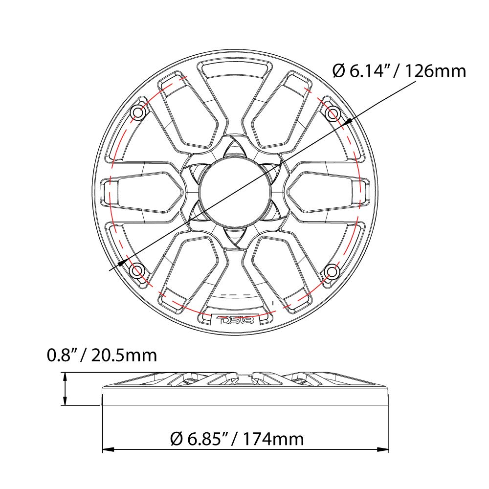 DS18 PRO-GRILL6 white grill adds a clean, professional finish to car audio systems.
