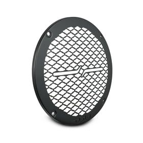 DS18 front view of black metal mesh grill showing protection and sleek look