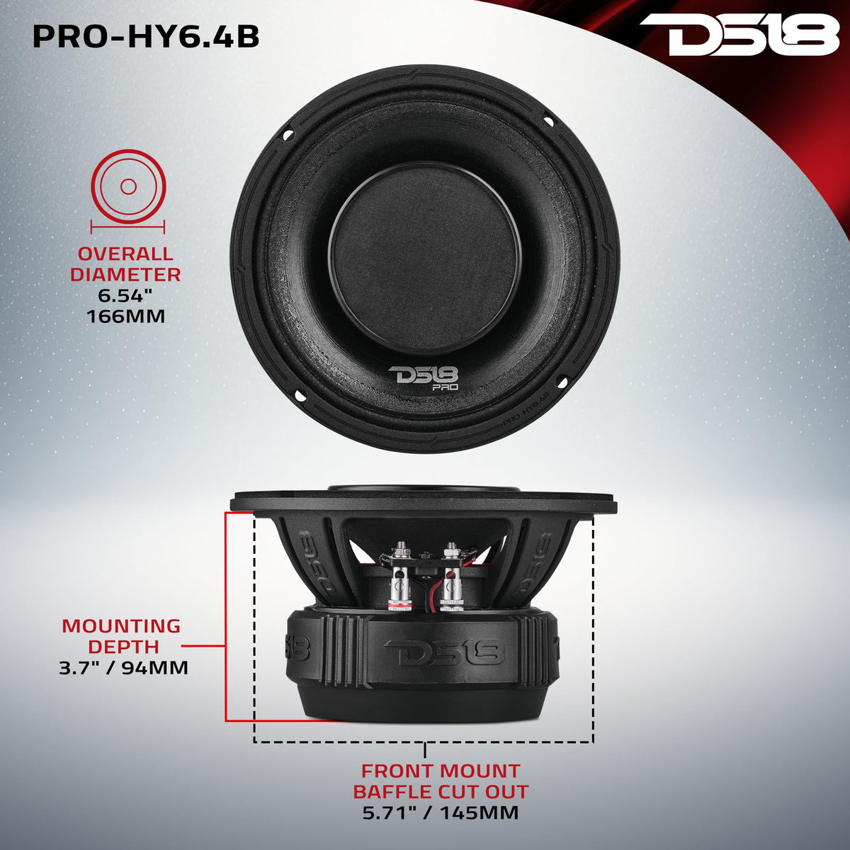 DS18 PRO-HY6.4B built-in horn emphasizes precise high-frequency clarity