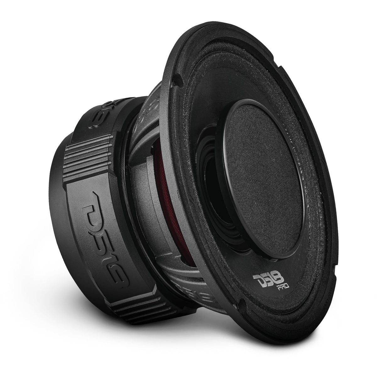 DS18 PRO-HY6.4B front view shows rugged, high-output design for in-car use