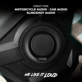 DS18 PRO-HY6.4B rear panel with built-in horn integration for clearer highs