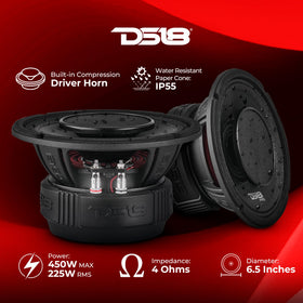 DS18 PRO-HY6.4B side profile highlights compact frame for tight spaces