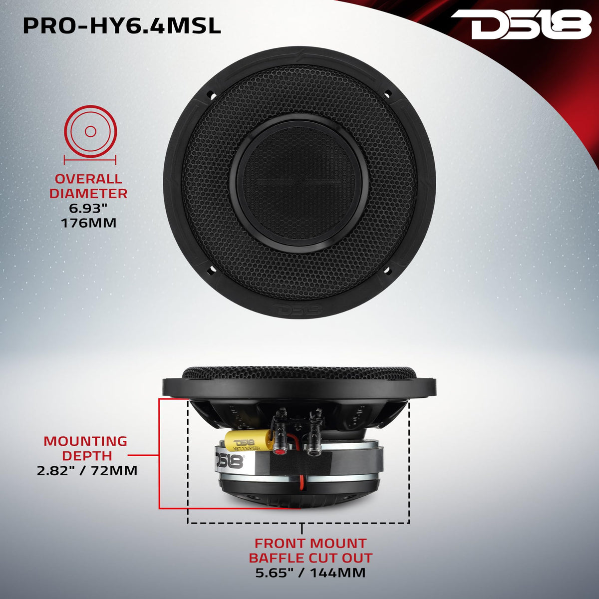 DS18 installed in car door showing improved mid-range clarity