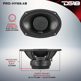 DS18 PRO-HY69.4B 1-inch driver horn delivers crisp highs and detail.