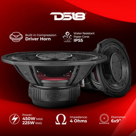 DS18 PRO-HY69.4B side profile emphasizes compact depth for tight installations.
