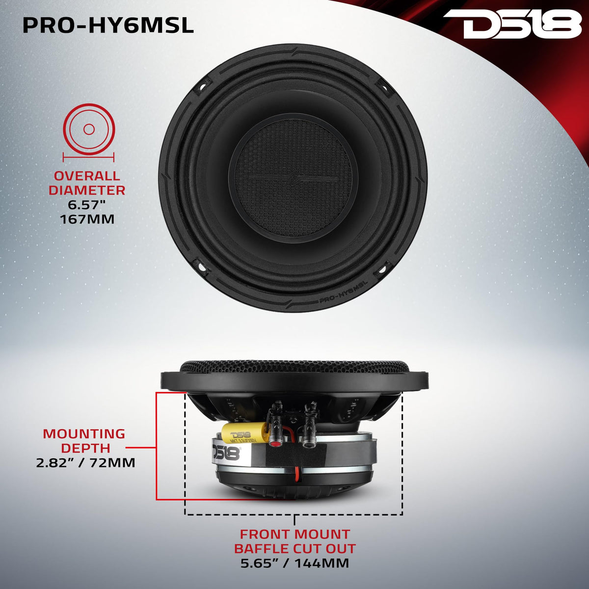 DS18 installed in a car door demonstrating space-saving and sound upgrade