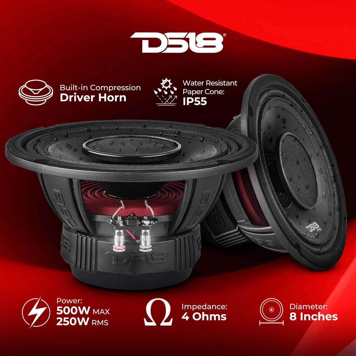 DS18 PRO-HY8.4B built-in compression driver horn highlights high-end detail