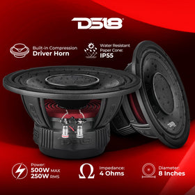 DS18 PRO-HY8.4B built-in compression driver horn highlights high-end detail
