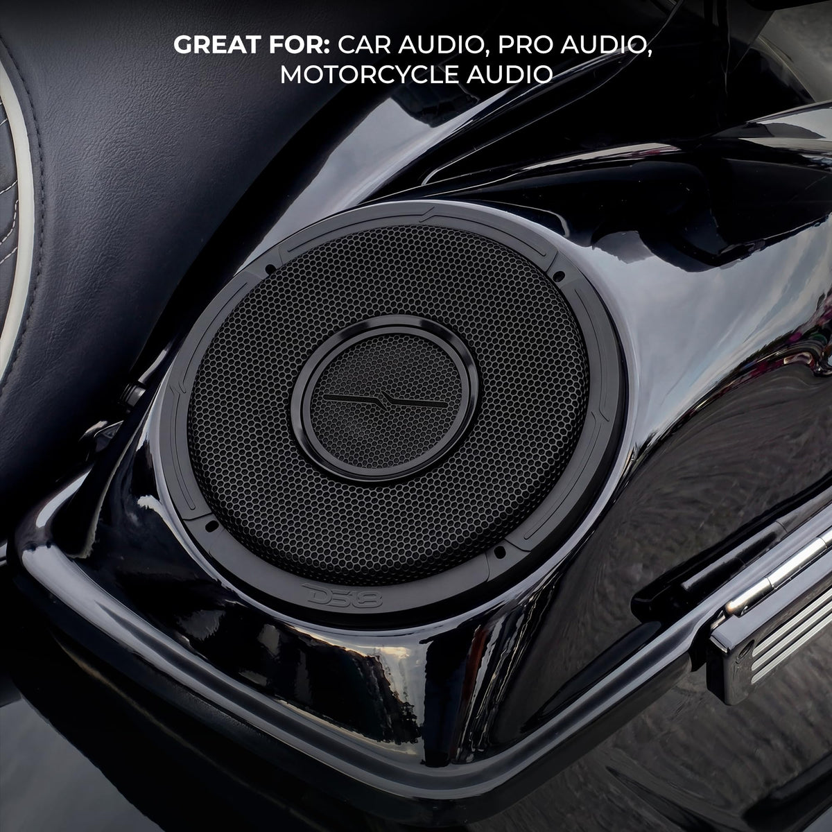 DS18 PRO-HY8MSL can handle up to 400W max for high-volume performance