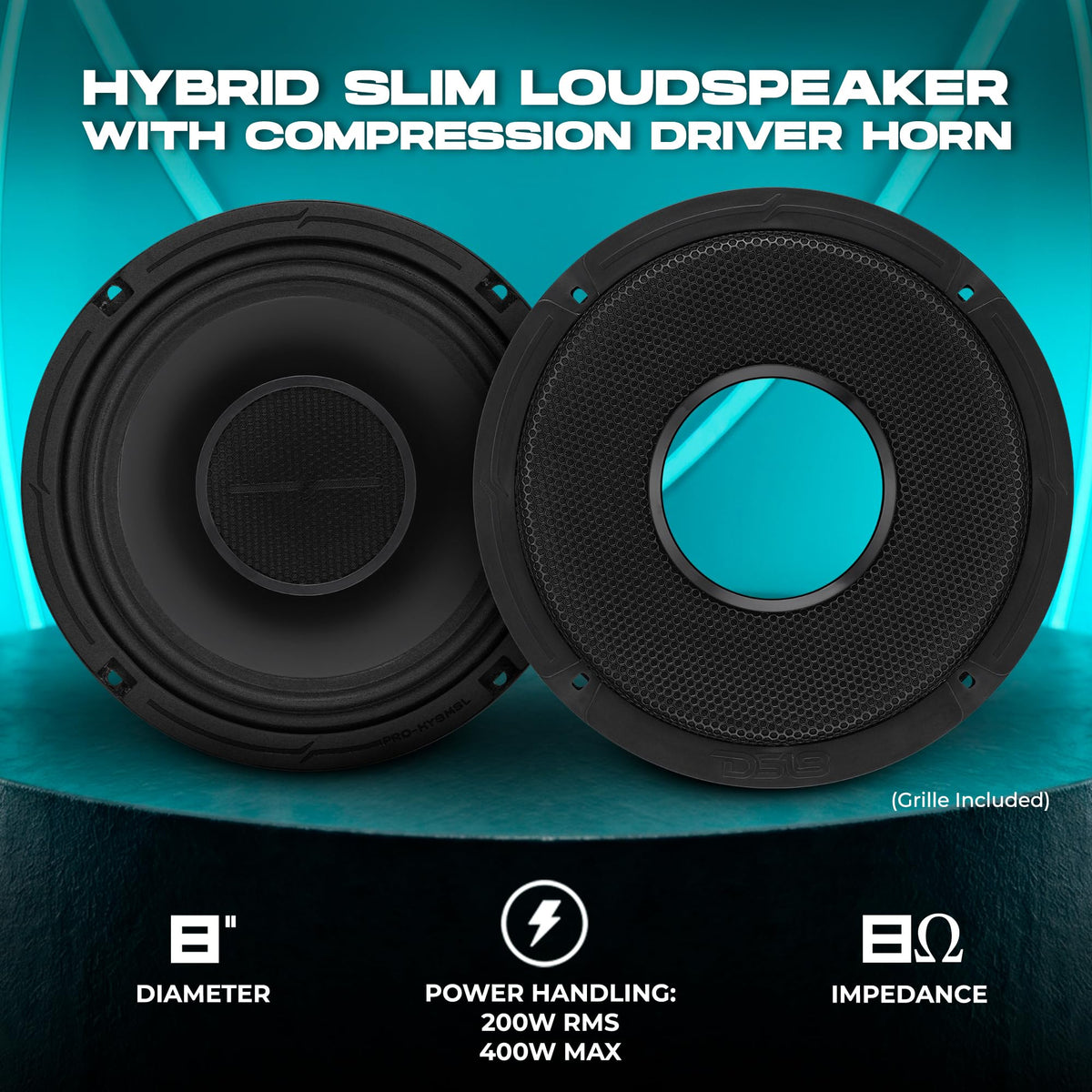 DS18 PRO-HY8MSL built-in driver enables easy installation in the car
