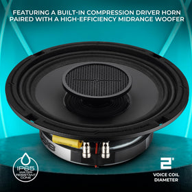 DS18 PRO-HY8MSL grill included protects the woofer while maintaining a clean look