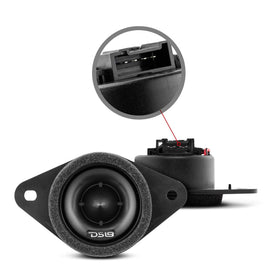 DS18 PRO-ST 1.9-inch tweeter front view for dash upgrade, compact design.