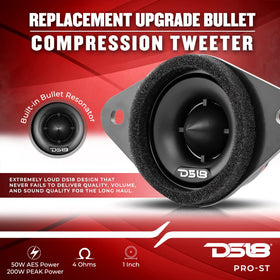 DS18 PRO-ST 1.9-inch tweeter side profile showing slim housing for easy fit.