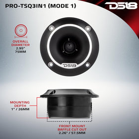 1-inch voice coil in DS18 PRO-TSQ3IN1 delivers efficient, detailed highs