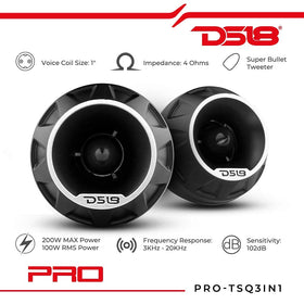 Flat surface mount keeps a low profile in tight spaces with DS18 PRO-TSQ3IN1