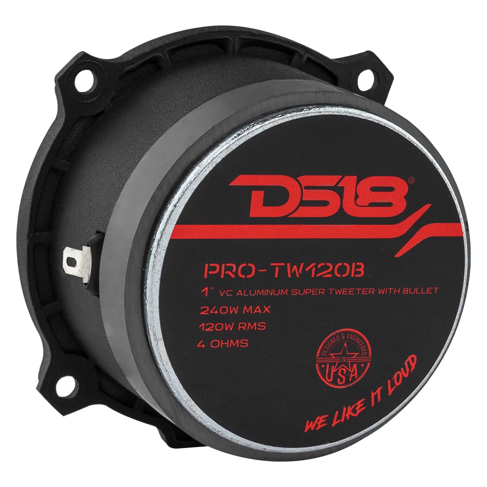DS18 tweeters installed in a home stereo setup, enhances high-frequency detail and clarity