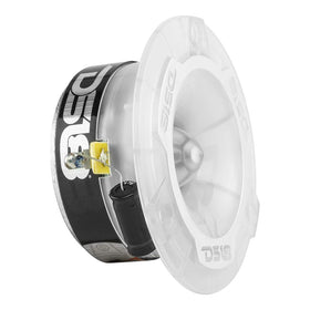 DS18 illuminated tweeter at night displaying vibrant RGB lighting effects