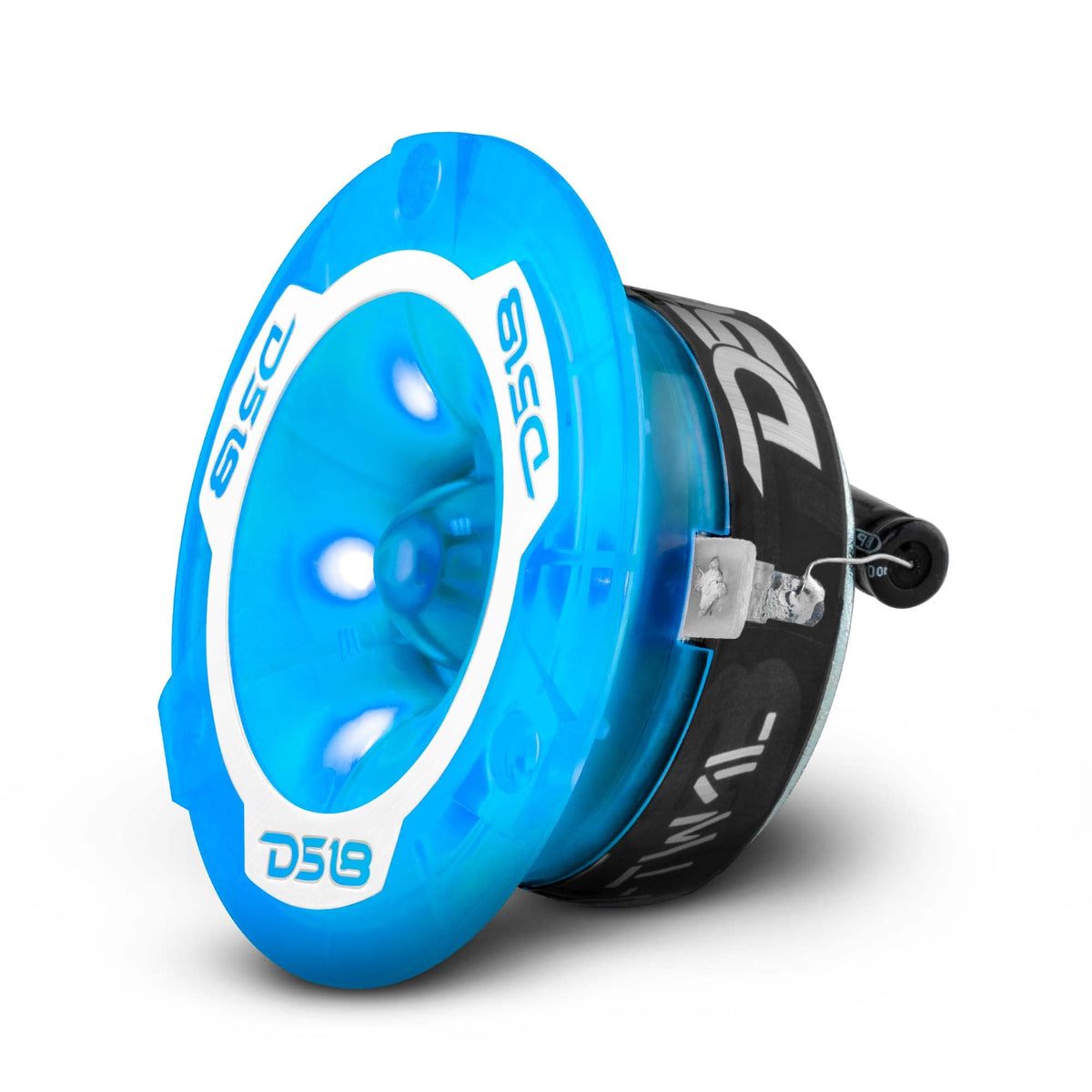 DS18 size comparison beside a coin showing compact bullet tweeter scale