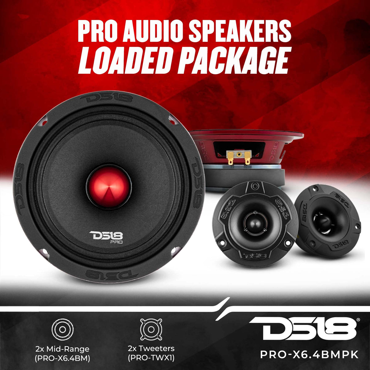 DS18 PRO-TW220 super tweeter provides bright high frequency detail.