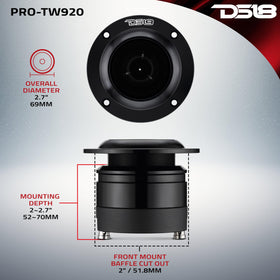 DS18 Pro-TW920 built-in crossover simplifies integration with amps.