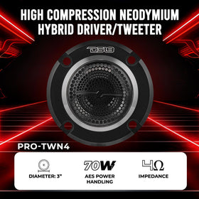 DS18 PRO-TWN4 close-up of composite diaphragm detail, delivers crisp high frequencies